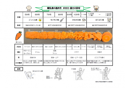 離乳食　大きさ固さの目安