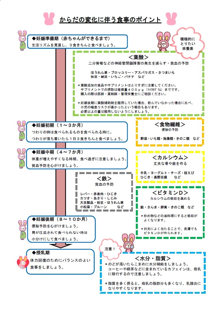 からだの変化に伴う食事のポイント