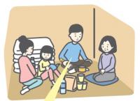 避難所にいる絵