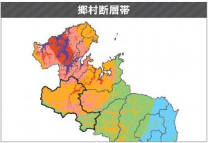 郷村断層震度分布図