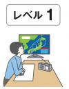 テレビで気象情報を見るイラスト