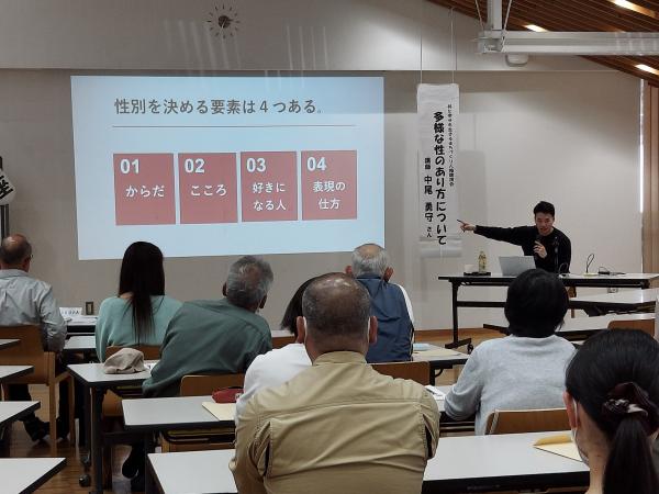多様な性のあり方について講師が説明をしている様子です