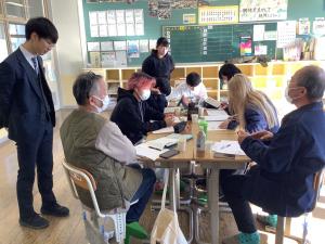 グループに分かれて討議をしている様子です