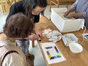 ステンドグラス講座の様子
