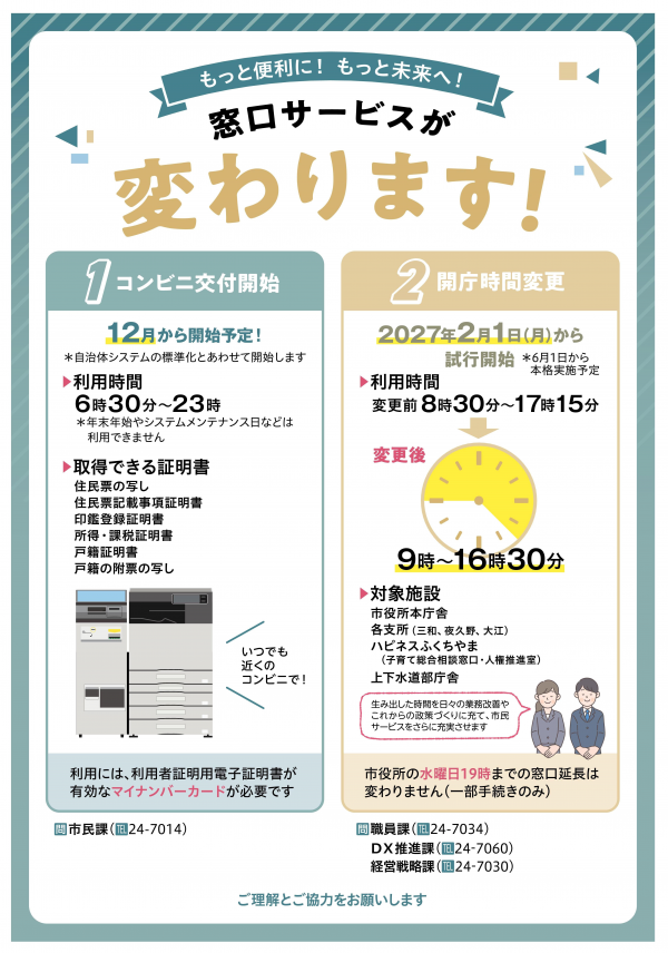 福知山市窓口時間の見直し