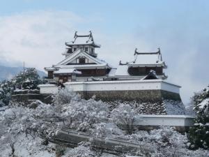 福知山城の雪景色
